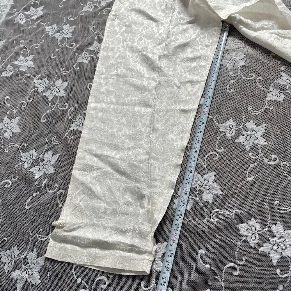 Asian 2 Piece Silky White Pyjama Set - Picture 11 of 16